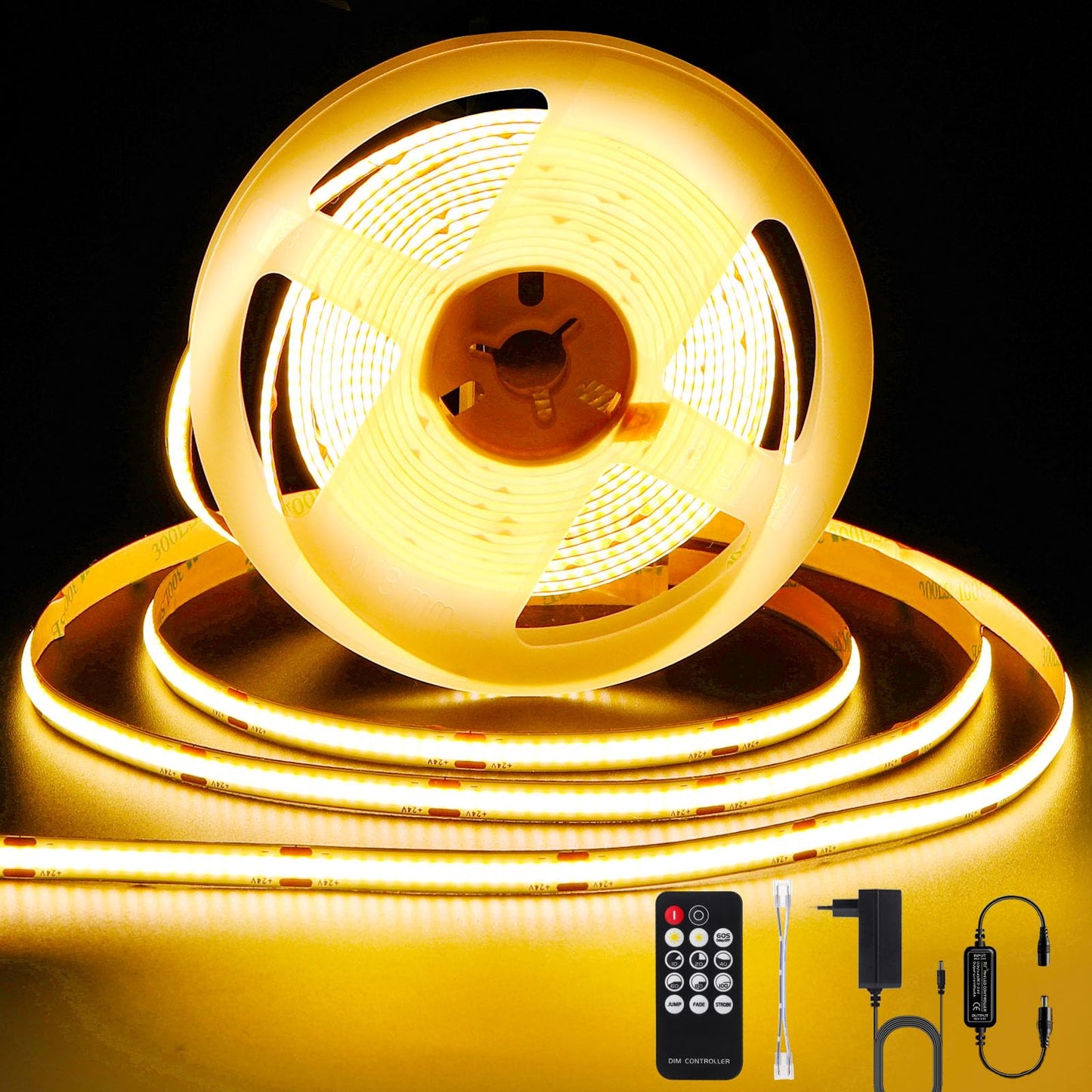 ANTENLICHT COB LED lente 5M silti balta 2700K 36W LED lenta dimmējama