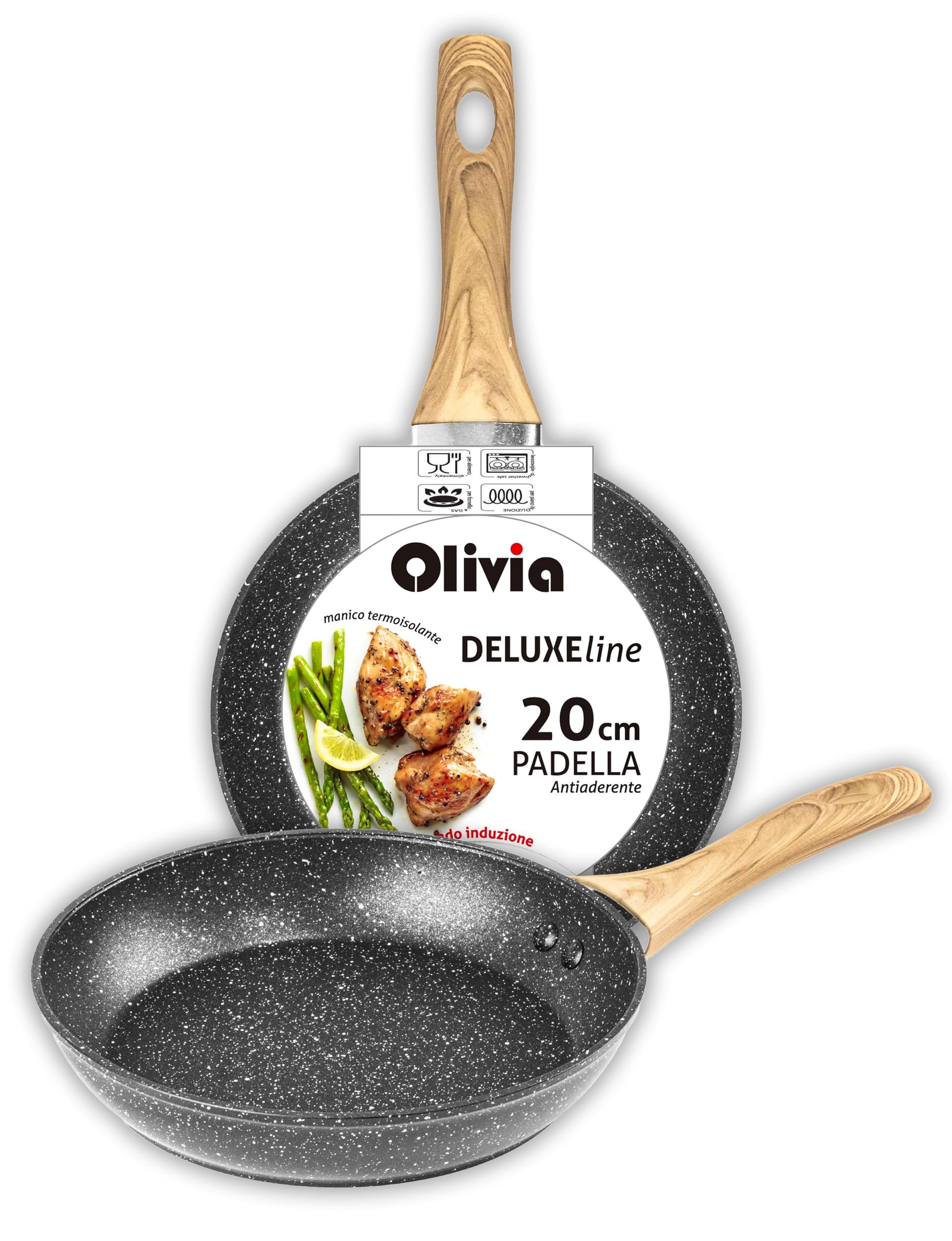 IPEA pretpiedeguma cepamā panna – 20 CM alumīnija ar koka rokturi, ideāla gaļai, steikam, hamburgeriem un zivīm.