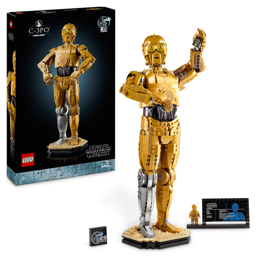 LEGO Star Wars C-3PO - Buildable droid model for collectors, perfect gift for adults and fans, set 75398.