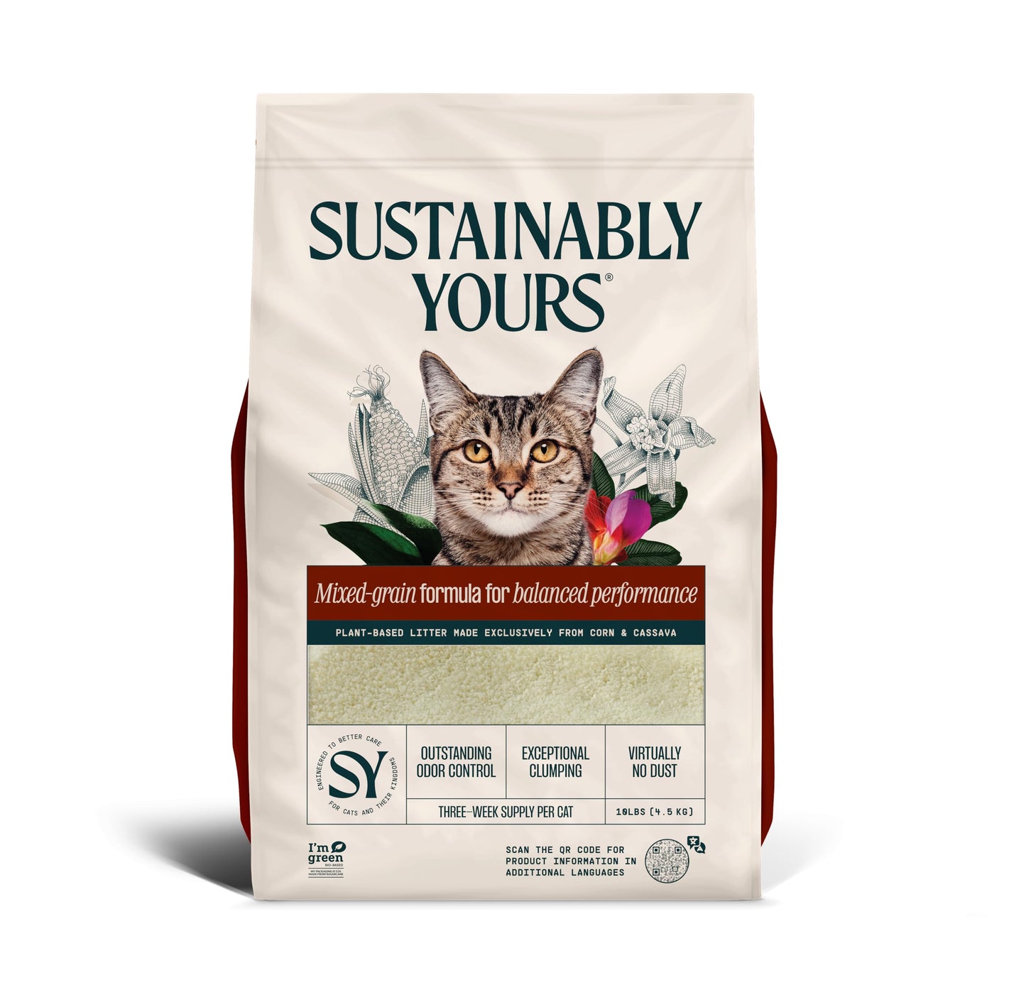Kaķu pakaiši Sustainably Yours – maisījuma granulu formula 4,5 kg