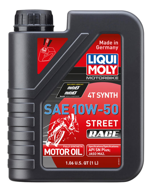 LIQUI MOLY Motociklu 4T Sintētiskais 10W-50 Street Race | 1 L | Motociklu 4-taktu eļļa | Art.-Nr.: 1502
