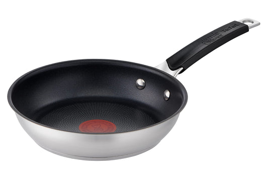 Jamie Oliver by Tefal 20 cm frying pan - non-stick, induction compatible, stainless steel, riveted handle with silicone insert, durable.