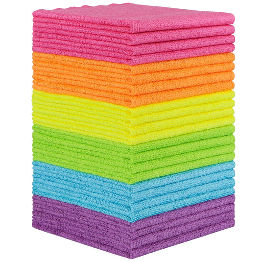 Mikrošķiedras tīrīšanas lupatiņas Orighty, 24 iepakojums, ļoti uzsūcošas tīrīšanas lupatiņas, bezplūksnu lupatiņas atkārtotai lietošanai, jaudīgas tīrīšanas lupatiņas mājai, virtuvei un auto kopšanai (12x12 Zoll)