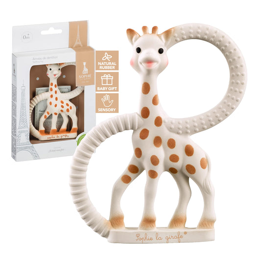 Sophie la Girafe 2 zobgrauži ar rievām un pumpām zīdaiņiem no dzimšanas