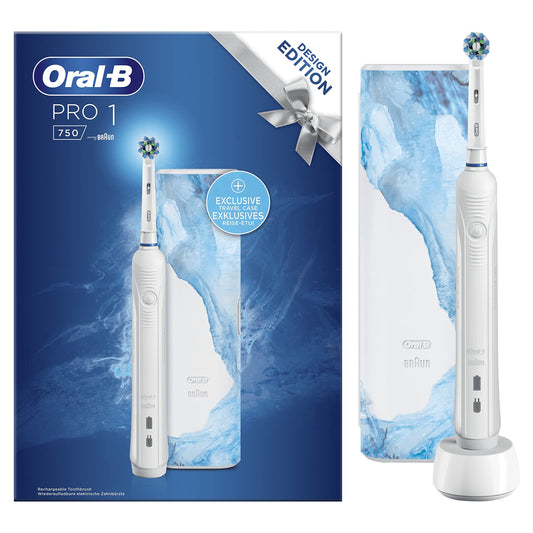Braun Oral-B Pro 1 750 White Design Edition ar ceļojuma maciņu