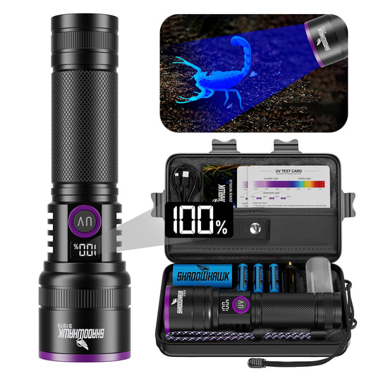 UV lukturītis Shadowhawk 365nm, 30W melnā gaisma ar 4 kodoliem un filtra lēcu