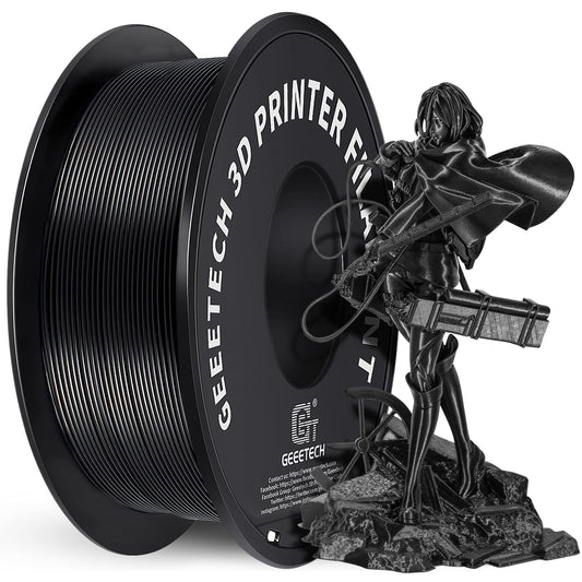 GEEETECH PLA filament 1.75mm, 3D printera PLA filament, 1kg spole, melns
