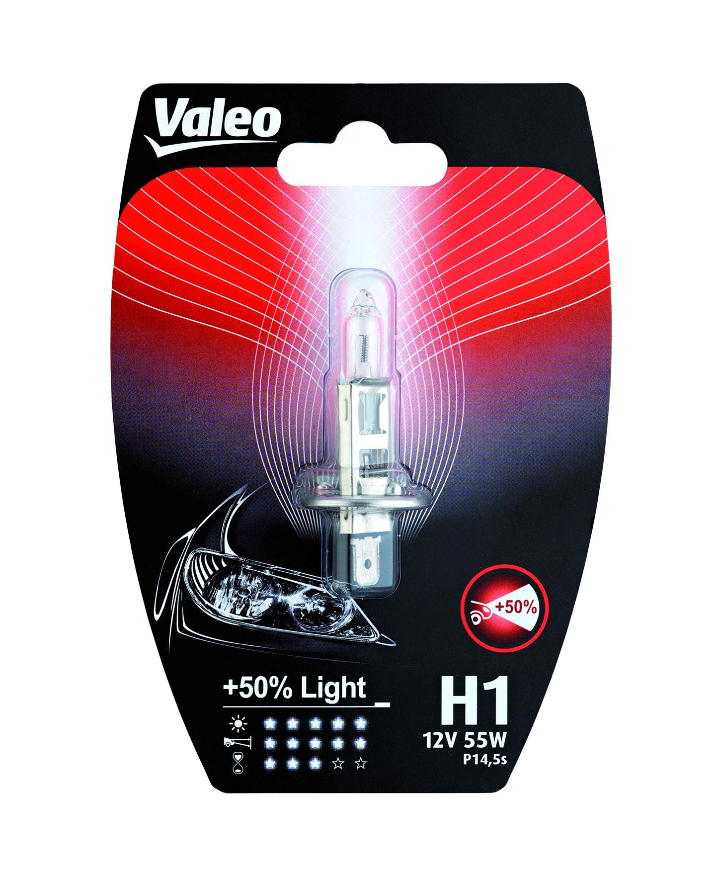 Valeo halogēna spuldze, H1-+ 50% gaismas blisteris x1, 32502
