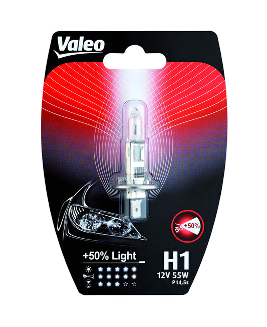 Valeo halogēna spuldze, H1-+ 50% gaismas blisteris x1, 32502