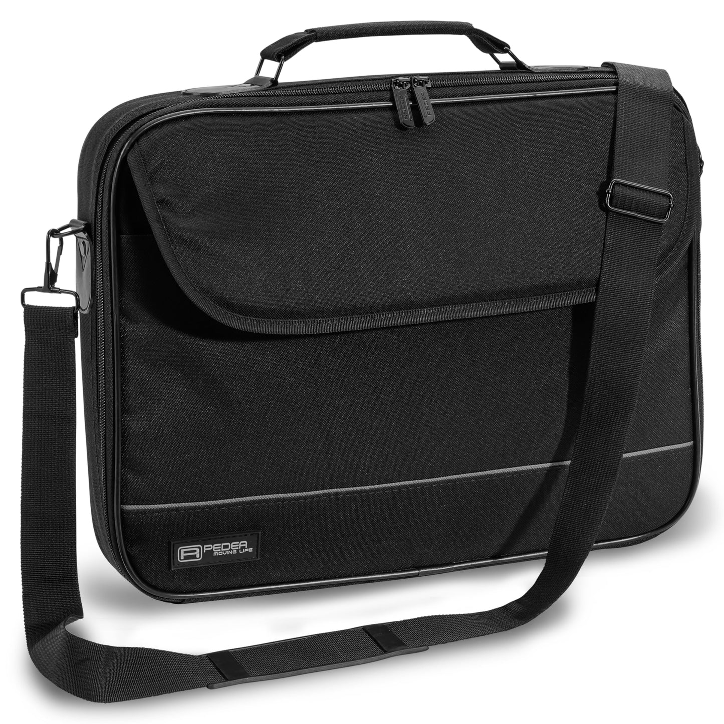 Pedea klēpjdatora soma Fair notebook soma līdz 15,6 Zoll (39,6 cm), plecu soma ar plecu siksnu, melna
