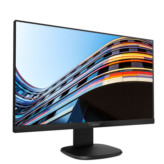 Philips 243S7EHMB - 24" FHD monitor, height adjustable, 1920x1080 resolution, 60 Hz, VGA, HDMI, black.