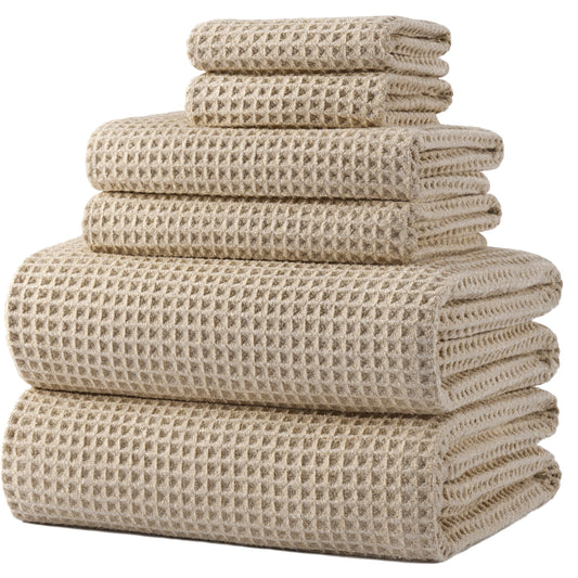 Mikrošķiedras vannas dvieļi Polyte, 6 gab., šūnveida, ātri žūstoši, 430 GSM
