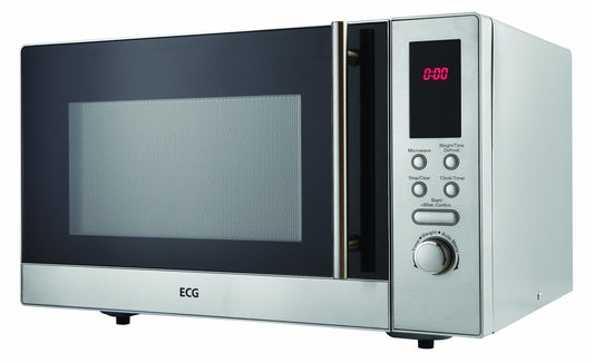 ECG MTD 231 S mikroviļņu krāsns / 800 W / 23 L iekšējā telpa / digitālā vadība, nerūsējošais tērauds / sudraba