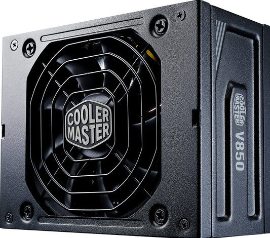 Cooler Master V850 SFX Gold - 850W modular SFX power supply, 80 PLUS Gold, quiet 92mm FDB fan, SFX-ATX adapter included.