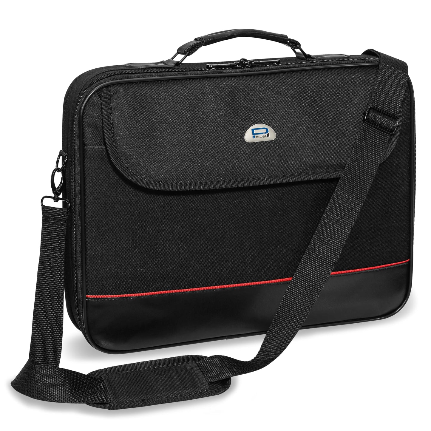 Pedea laptoptasīte Trendline klēpjdatora soma līdz 17,3 collām, plecu soma, melna