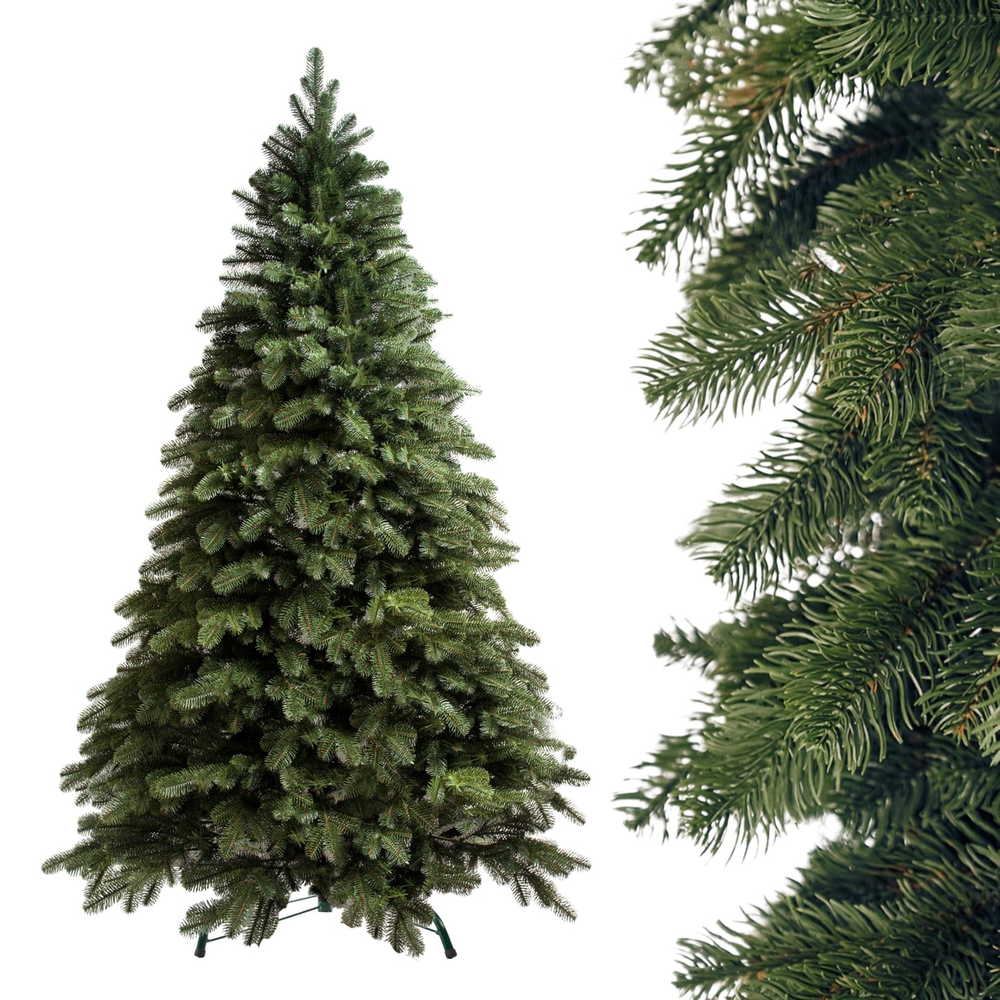 Künstlicher Ziemassvētku eglīte SMEREKA® 180 cm, 100% 3D liešanas zari, 2155 gali, blīva, dabīga izskata, ar metāla statīvu, ražota ES