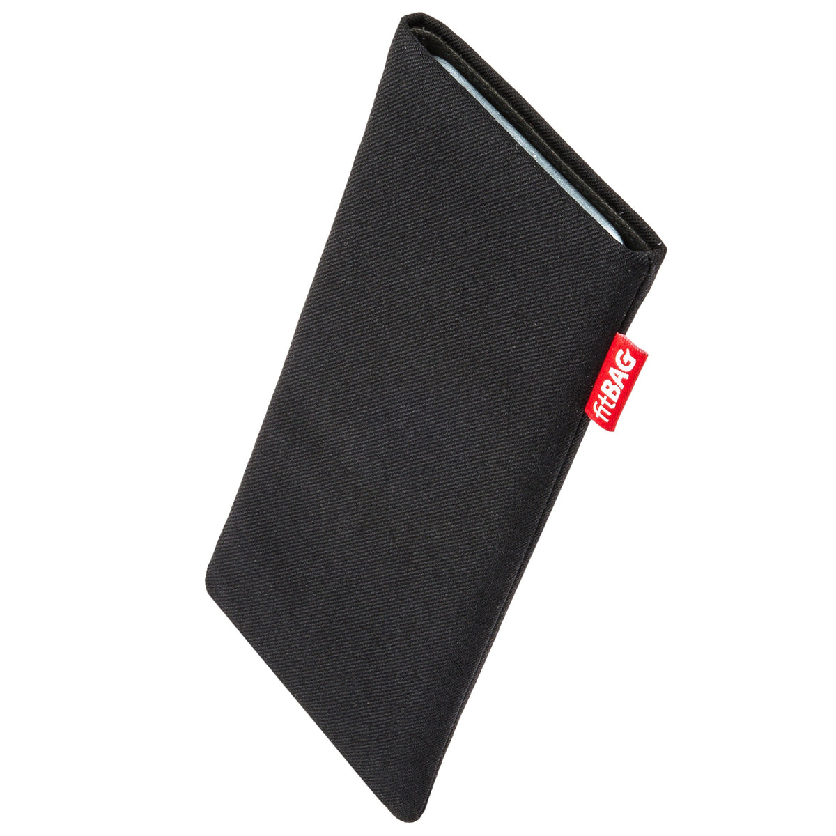 Telefona maciņš fitBAG Rave Schwarz Samsung Galaxy Z Fold 8, tekstila soma ar mikrošķiedras iekšpusi, ar tīrīšanas funkciju, Made in Germany