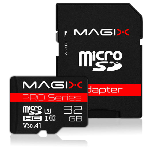 Magix MicroSD atmiņas karte PRO sērija klase 10 V30 + SD adapteris līdz 100 MB/s (32GB)