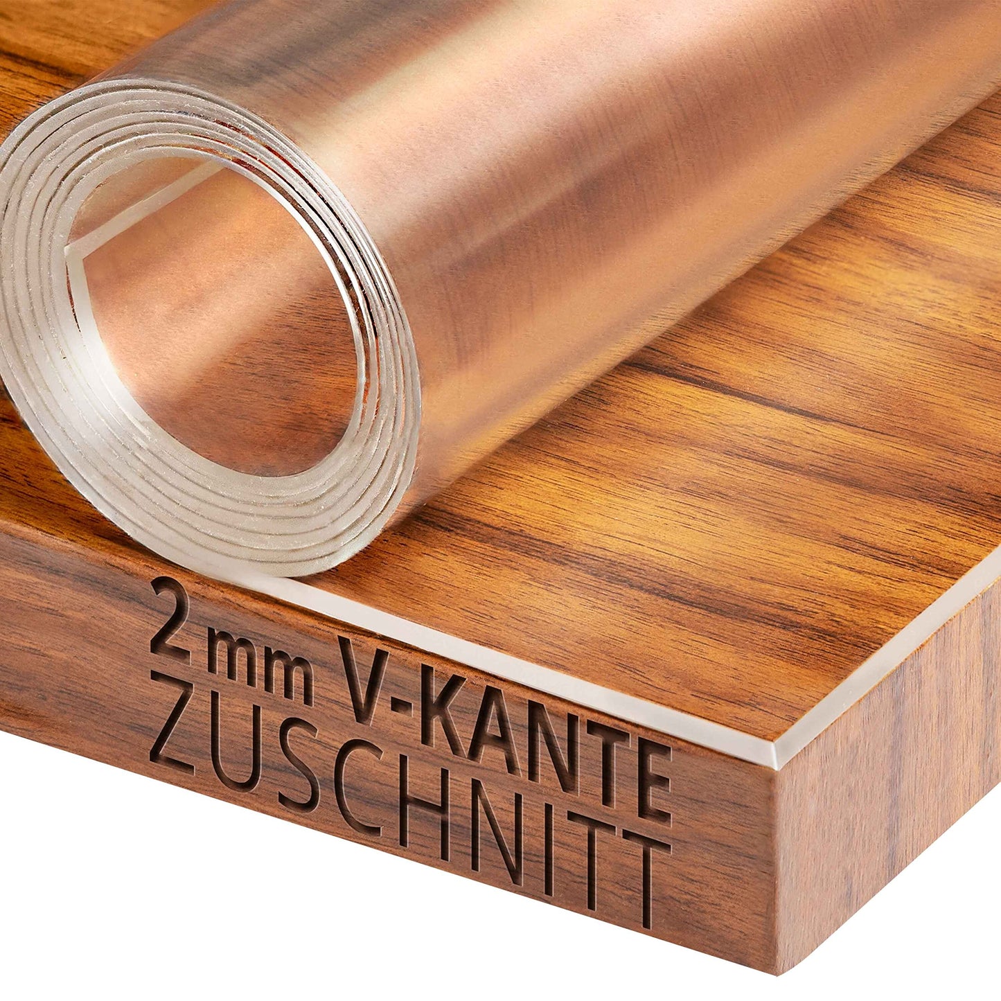Caurspīdīga PVC plēve galdam 2mm ar slīpu V malu, kristāldzidra, spīdīga, izmērs 80 x 120 cm