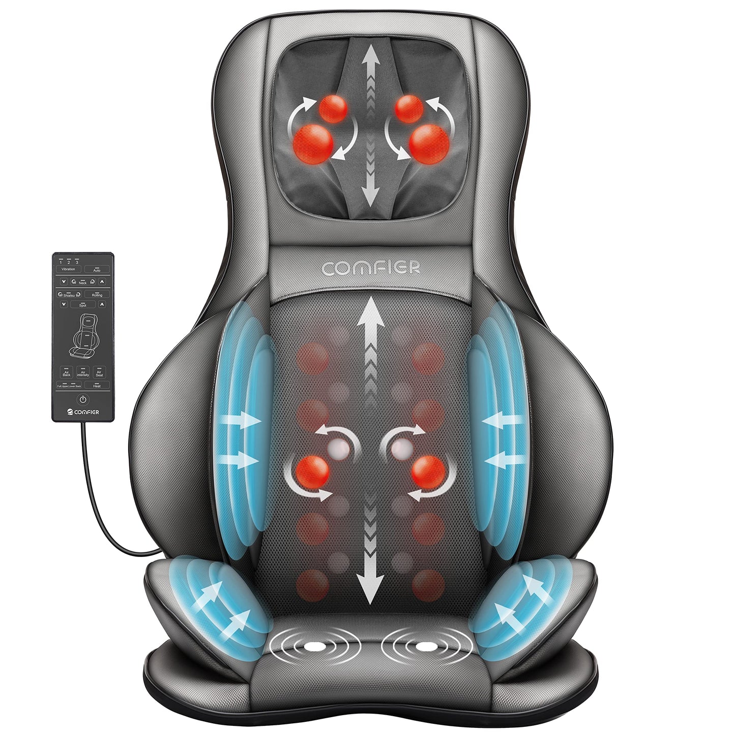 Shiatsu masāžas sēdekļa pārvalks COMFIER ar sildīšanu