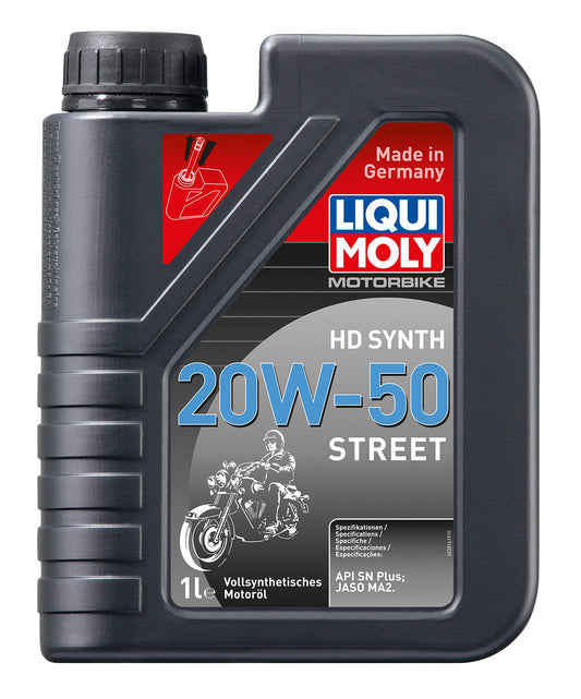 LIQUI MOLY motociklu HD Synth 20W-50 Street | 1 L | motociklu 4-takt eļļa | Art.-Nr.: 3816