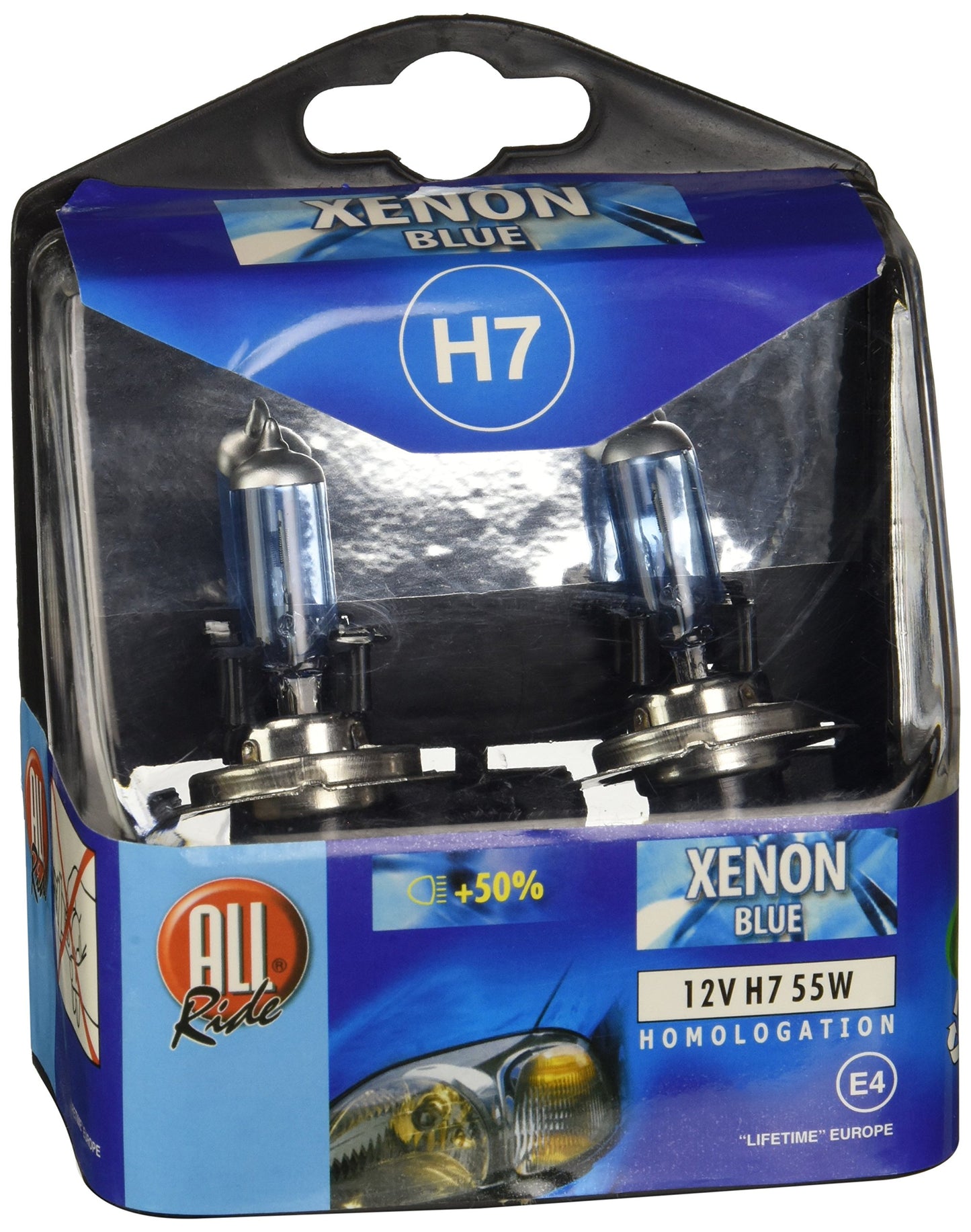 All Ride 871125201237 H7 Xenon Auto Lampa, 12V, 55W, Zila, 2 gab.