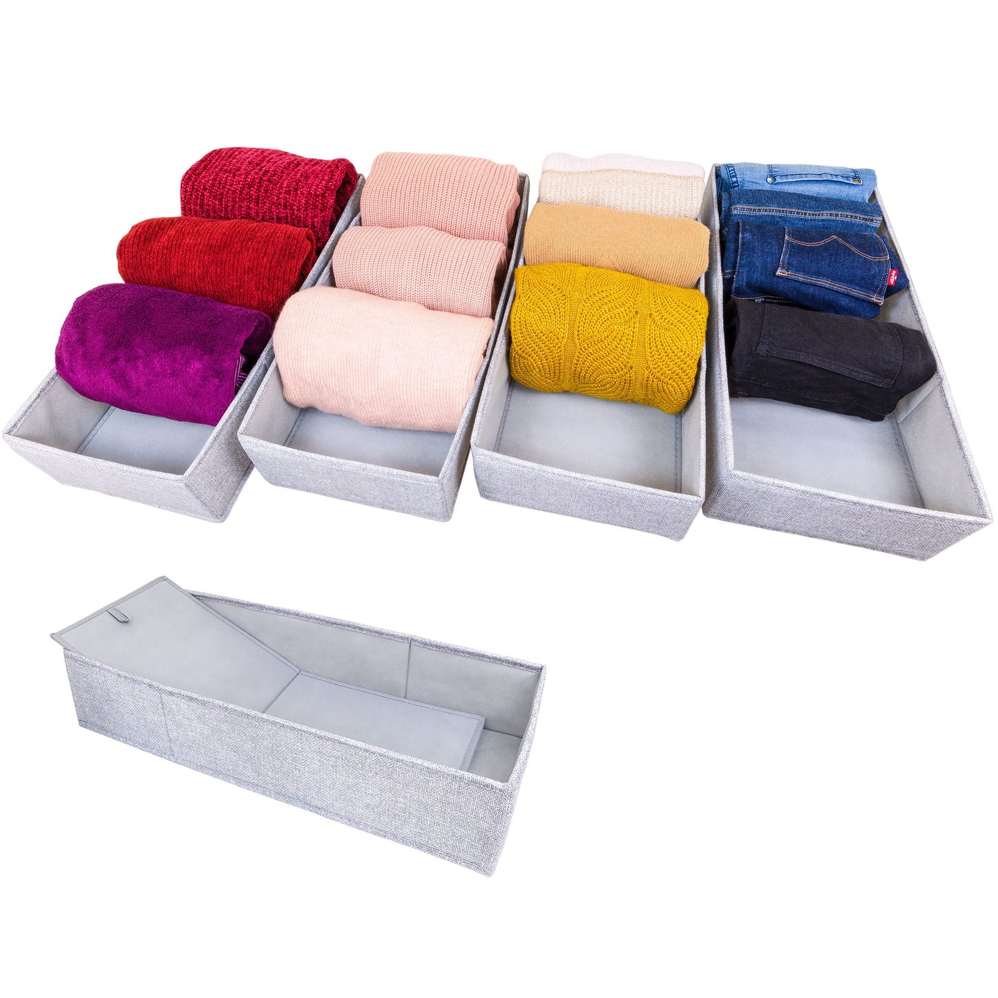 SIMPLE JOY® PAX100 drēbju skapja atvilktņu organizators, precīzi piemērots PAX, 4 nodalījumi