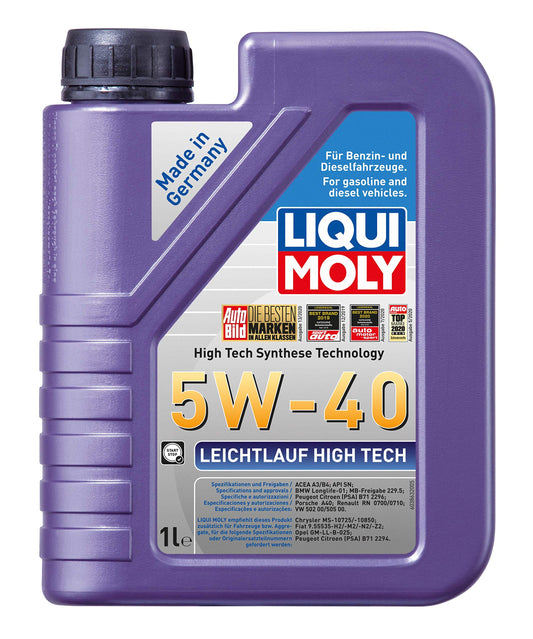 LIQUI MOLY Leichtlauf 10W-40 | 1 L | Synthesetechnologie Motoröl | Art.-Nr.: 1317, farblos