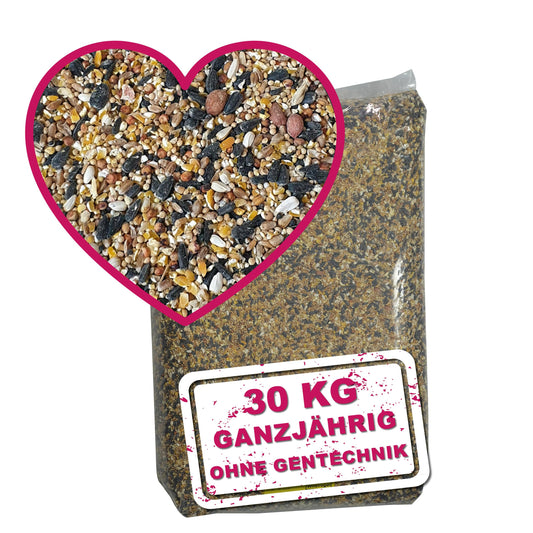 Savvaļas putnu barība MeinWildvogel - Wildvogel-Vital - Premium 30 kg XXL ar saulespuķu sēklām un zemesriekstiem