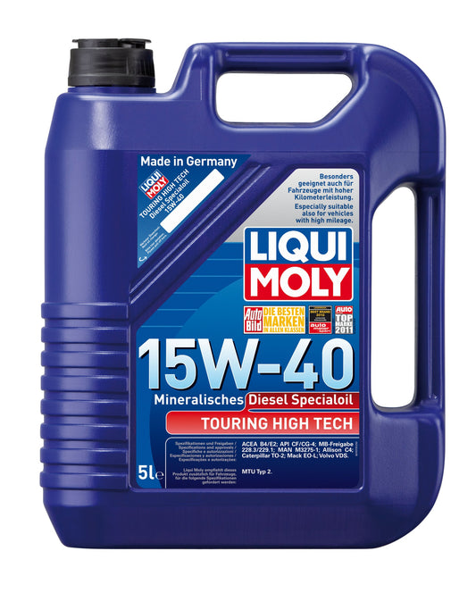LIQUI MOLY Touring High Tech dīzeļdegvielas speciālā eļļa 15W-40 | 5 L | minerāla motoru eļļa | Art.-Nr.: 1073
