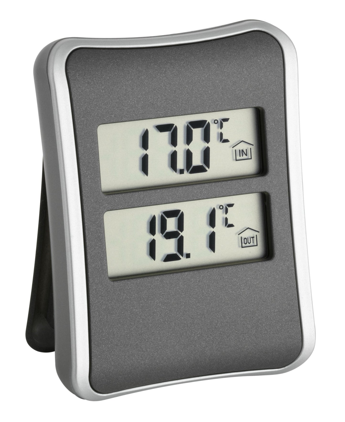 Iekštelpu un āra termometrs TFA Dostmann 30.1044, āra temperatūras mērīšana ar kabeli, maksimālās un minimālās vērtības, saldētavas un akvārija uzraudzība, antracīta krāsā