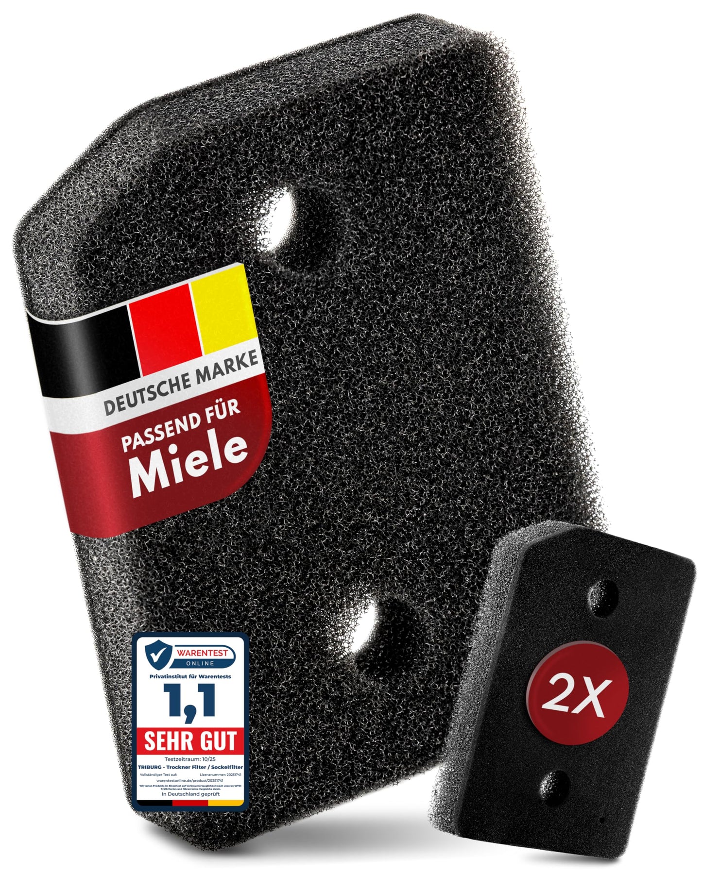 2x Premium žāvētāja filtrs Miele T1 9164761, cokola filtrs veļas žāvētājam un siltumsūkņa žāvētājam, 207 x 157 x 30mm, sūkļa filtrs Active, EditionEco, Silence, SpeedCare un citām sērijām