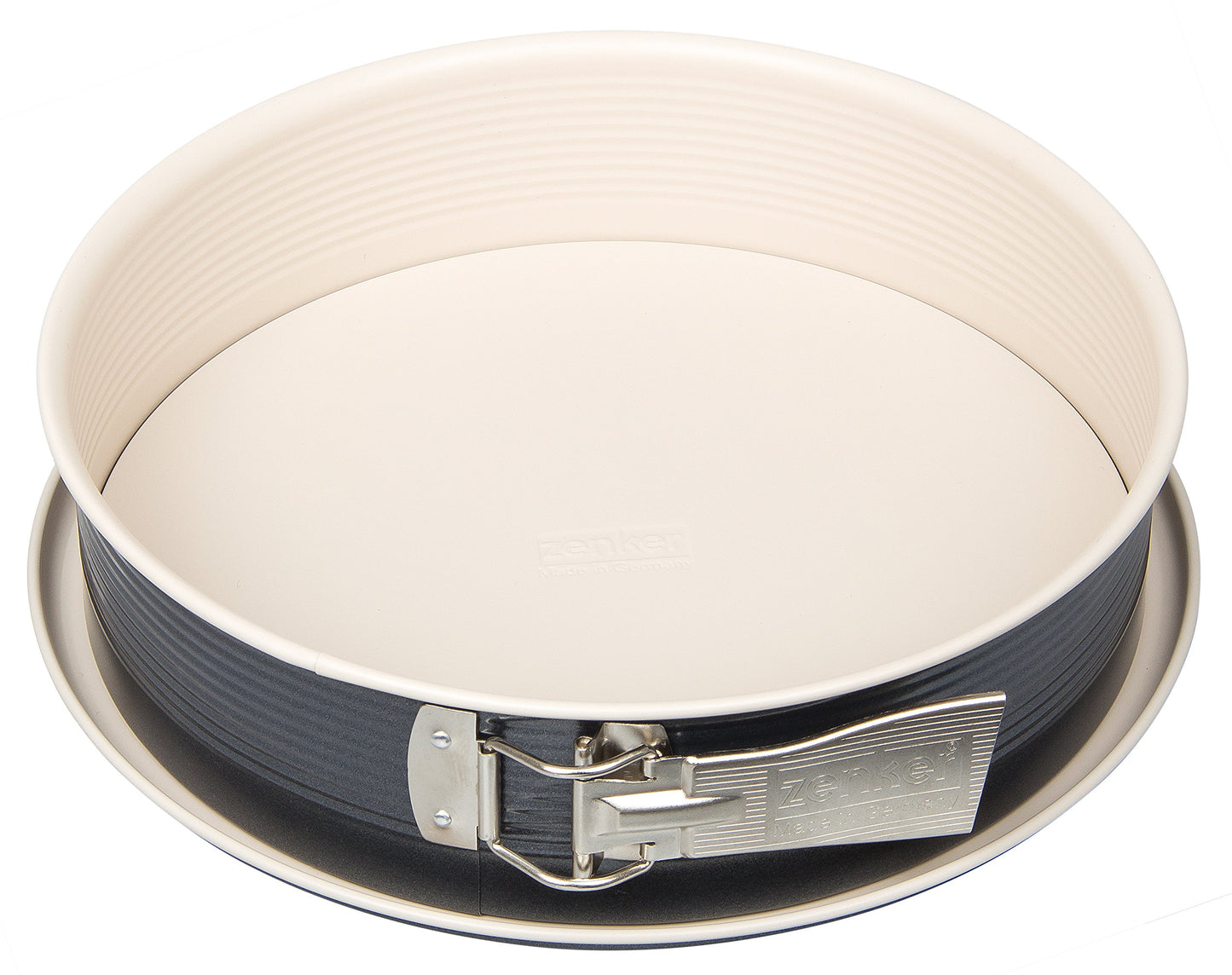 Kepimo forma su išimamu dugnu Zenker, Ø 26 cm, Crème Noir, neprideganti, su apsauginiu kraštu nuo pratekėjimo, atspari karščiui iki 230°C, pyragams ir tortams