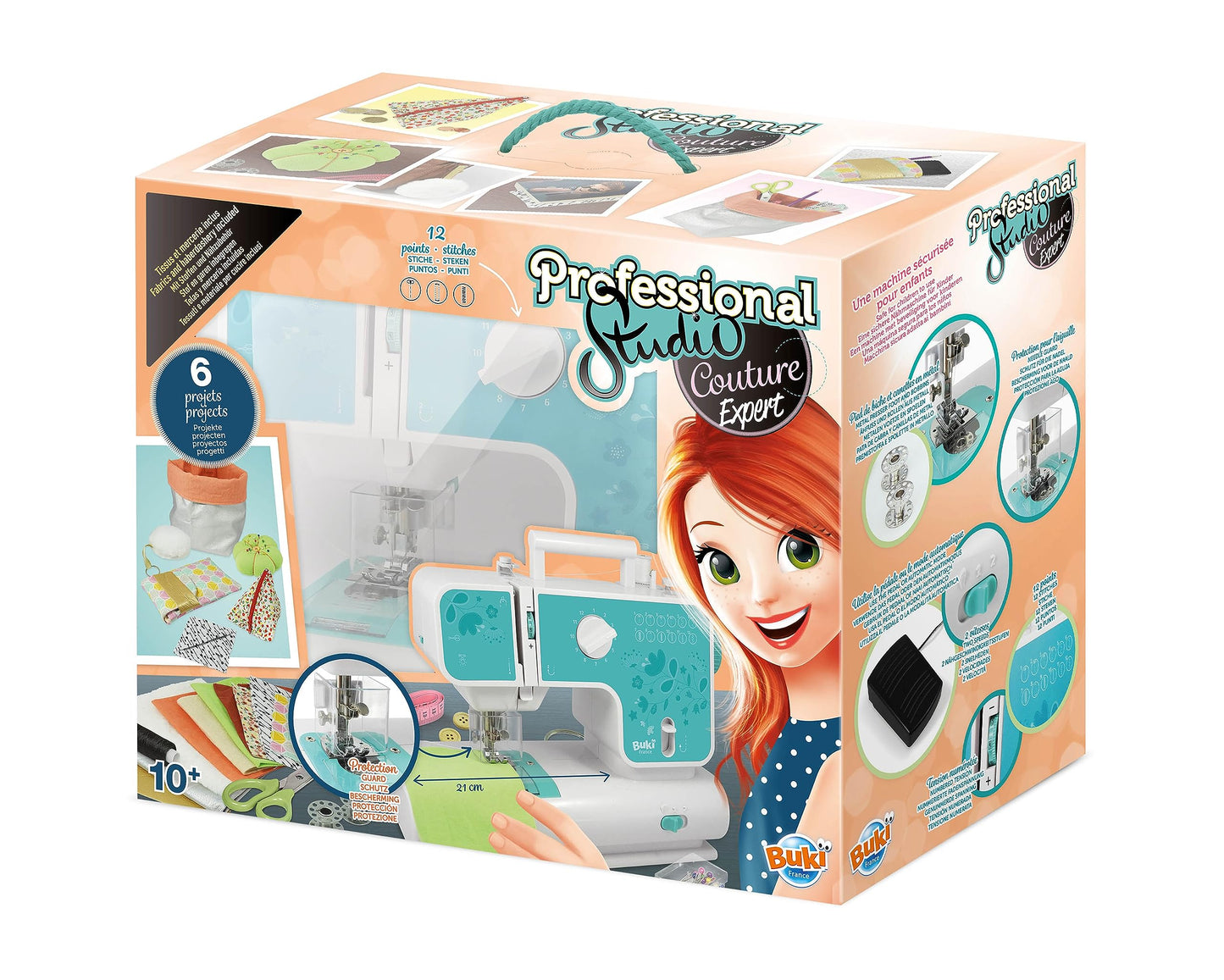 Bērnu šujmašīna BUKI 5409 Professional Studio Couture Expert ar 12 dūrienu programmām