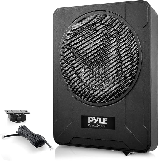 17. Pyle 20,32 cm zema profila pastiprināts subwoofers - 600 vati kompakts aktīvs apakšauto subwoofers ar iebūvētu pastiprinātāju, zema un augsta līmeņa ieejām auto audio sistēmai