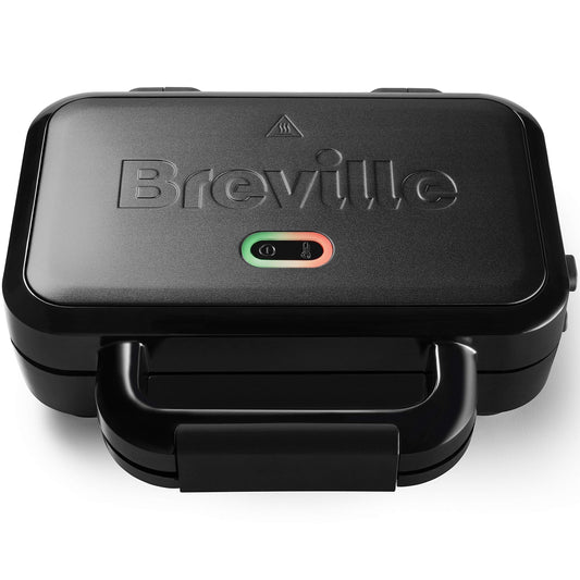 Breville Ultimate-Sandwichmaker ar papildu dziļām plāksnēm | Sviestmaizes tosteris 2 šķēļu grauzdēšanai | noņemamas, nelipīgas plāksnes | nerūsējošais tērauds | melns [VST082X]
