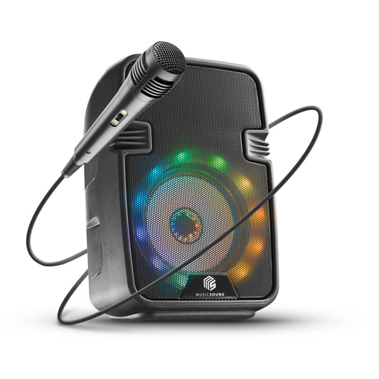 Mūzikas skaņa | Karaoke skaļrunis | Bluetooth skaļrunis ar LED gaismu - 5 vatu jauda