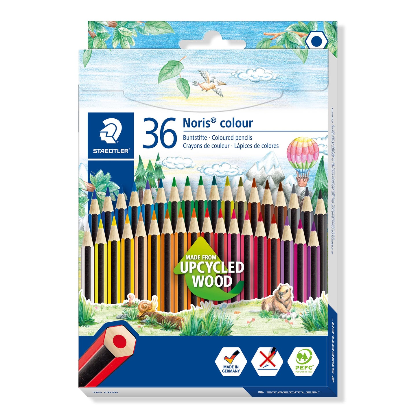 Krāsainie zīmuļi STAEDTLER Noris colour 185 – 36 gab. futrālī, zīmēšanas zīmuļi