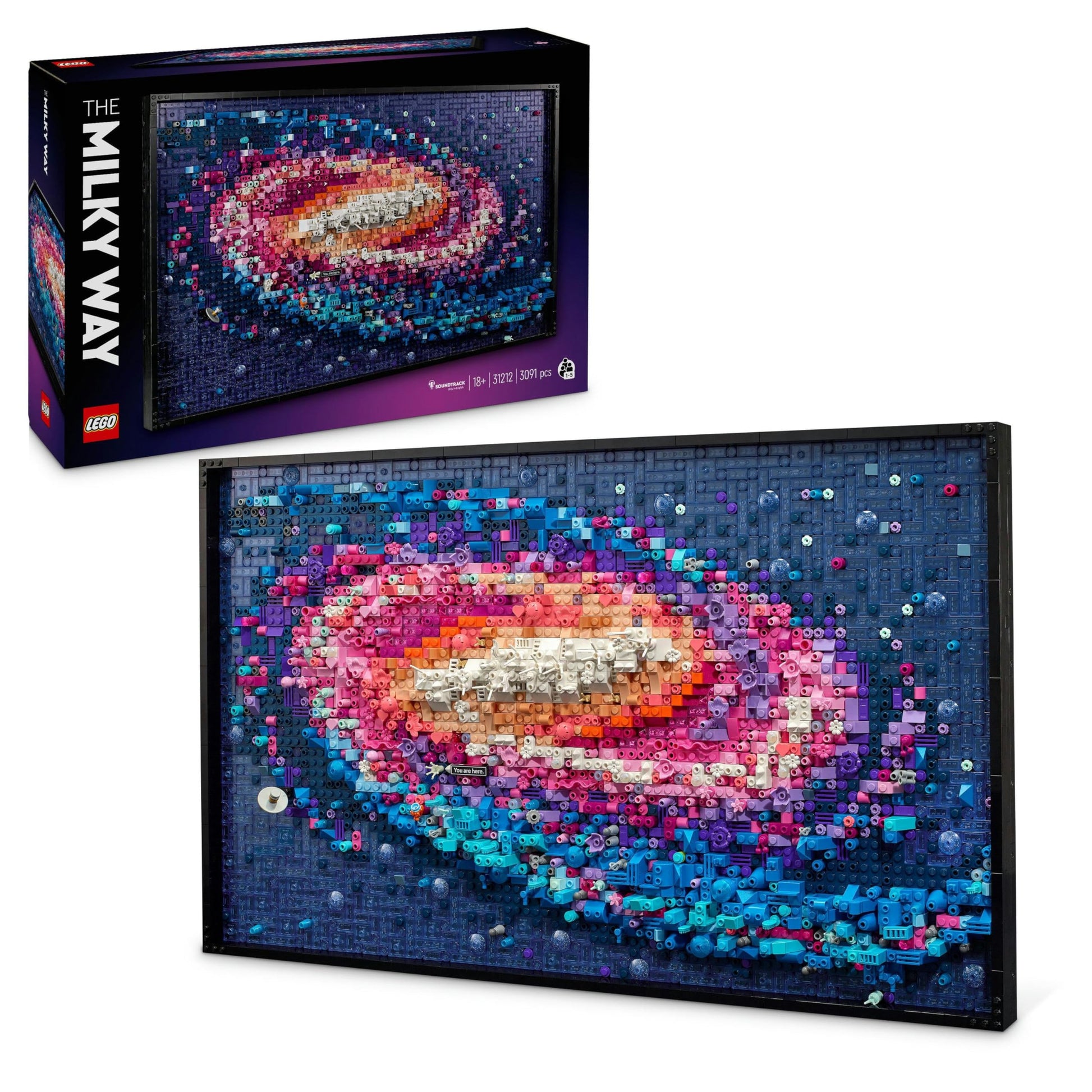 LEGO Art Piena Ceļa galaktika - sienas dekors, Saules sistēma, zvaigznāji, radoša aktivitāte pieaugušajiem, 31212.
