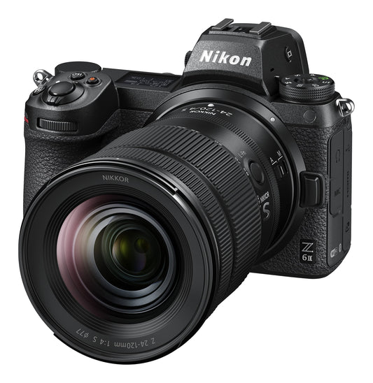 9. Nikon Z 6II KIT Z 24–120 mm 1:4 S (24,5 MP, 14 attēli sekundē, hibrīda AF, 2 EXPEED procesori, divas atmiņas kartes slots, 4K UHD video ar 10-bit HDMI izeju) melna