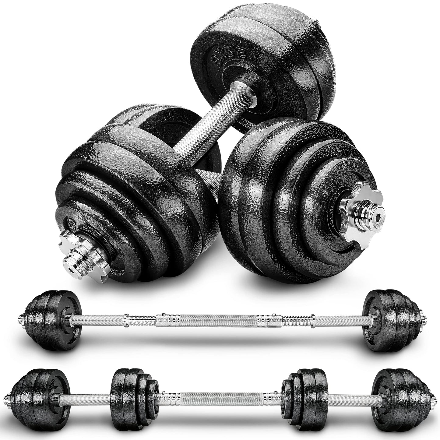 Regulējamas gūžas un spēka hanteles RE:SPORT® 2 in 1, 15-60 kg, 2 gab. komplekts, čuguna, ar regulējamu svaru