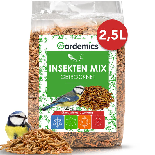 Premium kukaiņu maisījums 500 g Gardemics ar miltu tārpiem, gammarus un kāpuriem