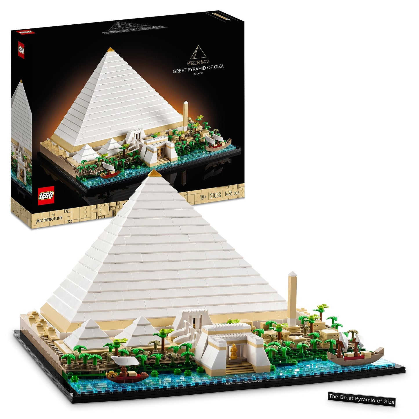 LEGO 21058 Arhitektūra - Heopsa piramīdas komplekts, radoša aktivitāte, dāvanu ideja pieaugušajiem, slaveno apskates objektu kolekcija.