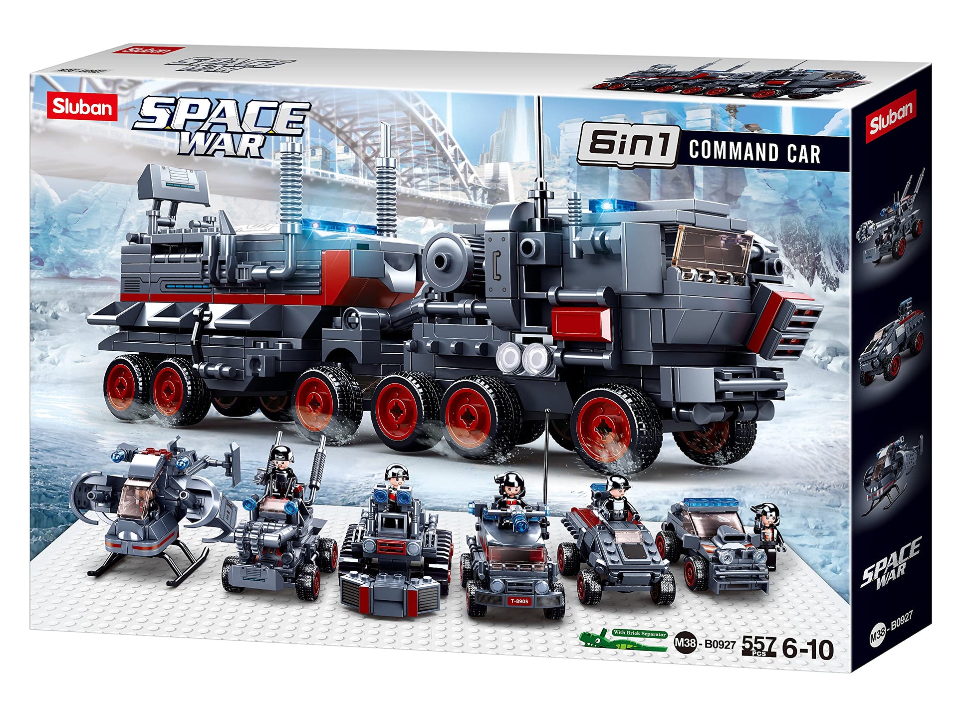 Sluban M38-B0927 Kosmosa karš – Komandvadības transportlīdzeklis 6 uz 1557 gabaliem, daudzkrāsains, celtniecības komplekts