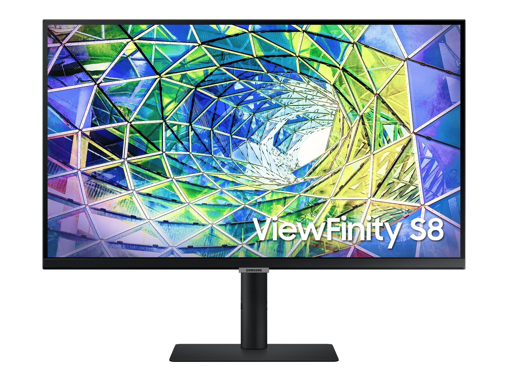 Samsung S27A800U - 27" 4K UHD IPS Monitor, 16:9 aspect ratio, 5ms response time, HDR support, frameless design.