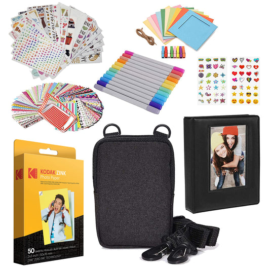 Kodak Premium Zink fotopapīrs, 5,1 x 7,6 cm, piederumu komplekts ar fotoalbumu, futlāri, uzlīmēm, marķieriem