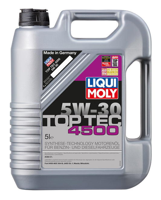 10. LIQUI MOLY Top Tec 4500 5W-30 | 5 L | sintēzes tehnoloģijas motorolie | Art.-Nr.: 3729