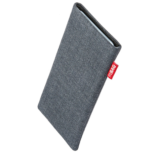 Google Pixel 11 Pro telefona maciņš fitBAG Jive pelēkā krāsā, tekstila audums, mikrošķiedras odere, tīrīšanas funkcija, ražots Vācijā