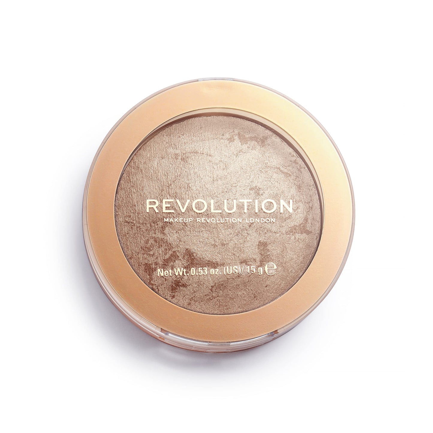 Bronzeris un izgaismotājs Makeup Revolution Bronzer Reloaded Holiday Romance, silts mirdzošs pūderis, 15g