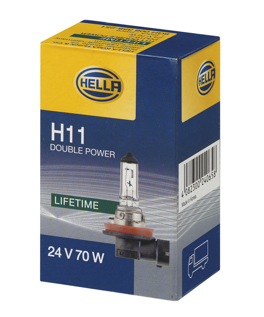 HELLA 8GH 008 358-251 spuldze - H11 - Heavy Duty Expert - 24V - 70W - pamatnes izpildījums: PGJ19-2 - kastē - daudzums: 1